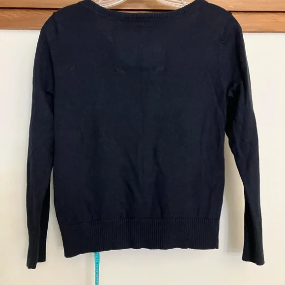 Abercrombie cardigan with flounce on button panel, Navy, Medium - Picture 4 of 4